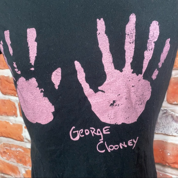 George Clooney Breast Cancer Awareness by James Perse Small Black Tee - Picture 2 of 5